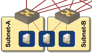 Server residing in two subnets